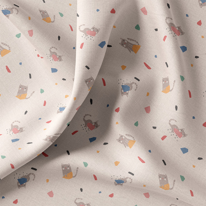 Printed Cotton SIMEON Ecru / Multicolored